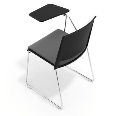 silla con pala negro gris con pala de escritura tapizada tela sin brazos 7
