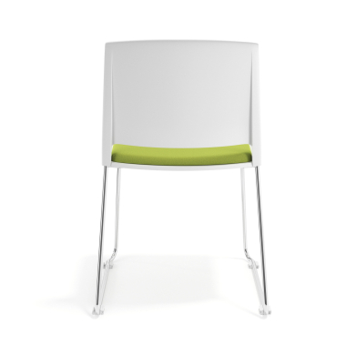 silla confidente blanco verde sin brazos tapizada tela sin brazos 4
