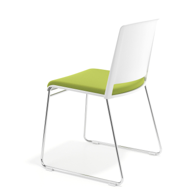 silla confidente blanco verde sin brazos tapizada tela sin brazos 5