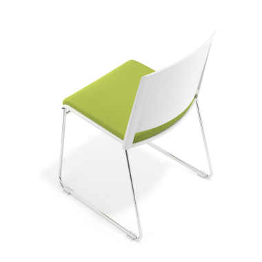 silla confidente blanco verde sin brazos tapizada tela sin brazos 7