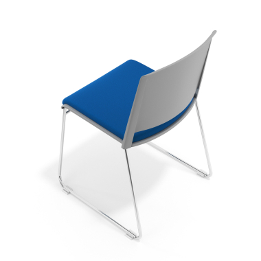 silla confidente gris azul sin brazos tapizada tela sin brazos 7