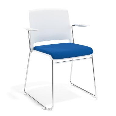 silla confidente blanco azul con brazos tapizada tela sin brazos 1