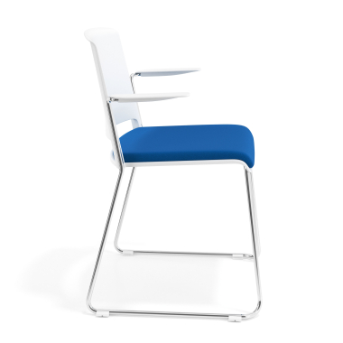 silla confidente blanco azul con brazos tapizada tela sin brazos 3