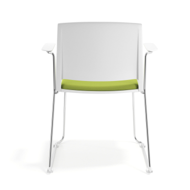 silla confidente blanco verde con brazos tapizada tela sin brazos 4