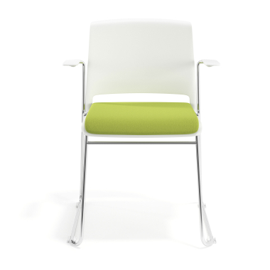 silla confidente blanco verde con brazos tapizada tela sin brazos 6