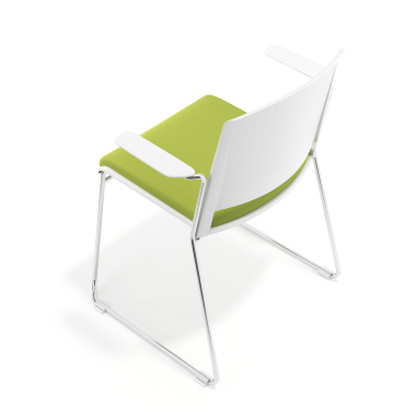 silla confidente blanco verde con brazos tapizada tela sin brazos 7