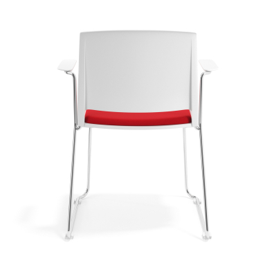 silla confidente blanco rojo con brazos tapizada tela sin brazos 4