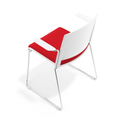 silla confidente blanco rojo con brazos tapizada tela sin brazos 7