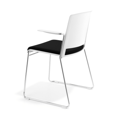 silla confidente blanco negro con brazos tapizada tela sin brazos 5