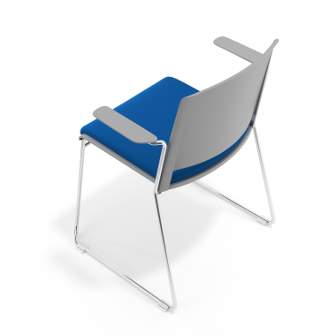 silla confidente gris azul con brazos tapizada tela sin brazos 7