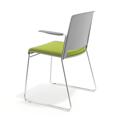 silla confidente gris verde con brazos tapizada tela sin brazos 5