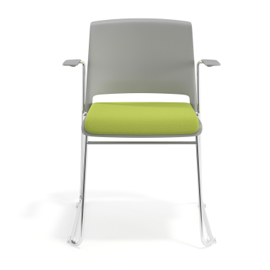 silla confidente gris verde con brazos tapizada tela sin brazos 6