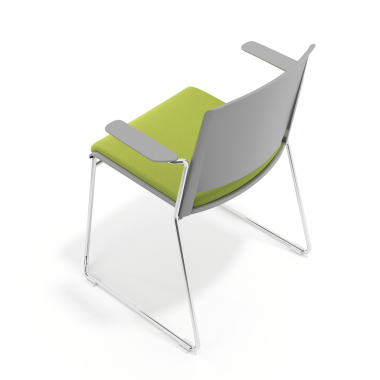 silla confidente gris verde con brazos tapizada tela sin brazos 7