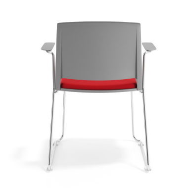 silla confidente gris rojo con brazos tapizada tela sin brazos 4