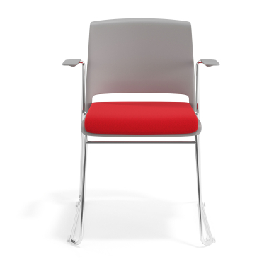 silla confidente gris rojo con brazos tapizada tela sin brazos 6