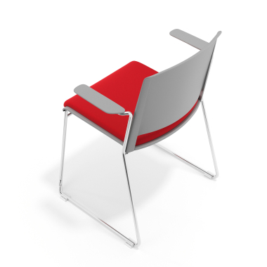 silla confidente gris rojo con brazos tapizada tela sin brazos 7