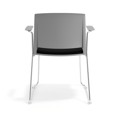 silla confidente gris negro con brazos tapizada tela sin brazos 4