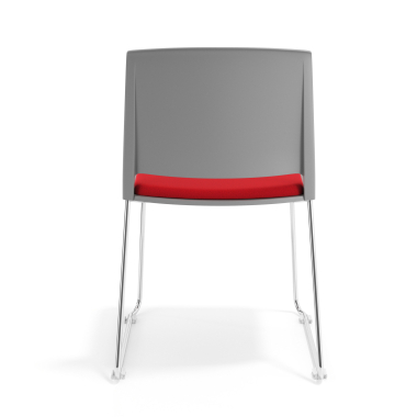 silla confidente gris rojo sin brazos tapizada tela sin brazos 4