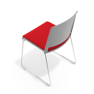 silla confidente gris rojo sin brazos tapizada tela sin brazos 7