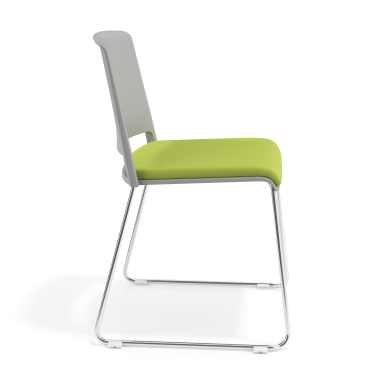 silla confidente gris verde sin brazos tapizada tela sin brazos 3