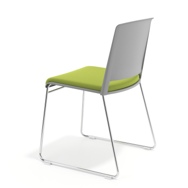 silla confidente gris verde sin brazos tapizada tela sin brazos 5