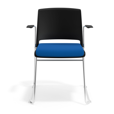 silla confidente negro azul con brazos tapizada tela sin brazos 6
