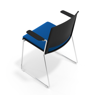 silla confidente negro azul con brazos tapizada tela sin brazos 7