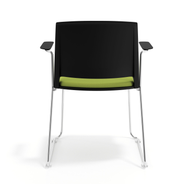 silla confidente negro verde con brazos tapizada tela sin brazos 4