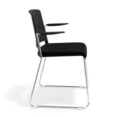 silla confidente negro negro con brazos tapizada tela sin brazos 3