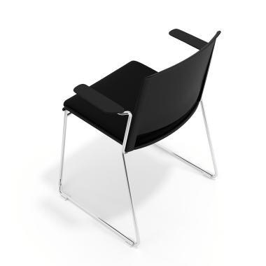 silla confidente negro negro con brazos tapizada tela sin brazos 7