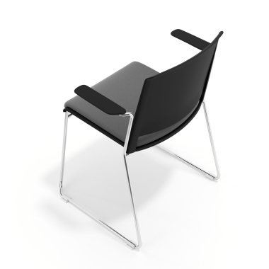 silla confidente negro gris con brazos tapizada tela sin brazos 7