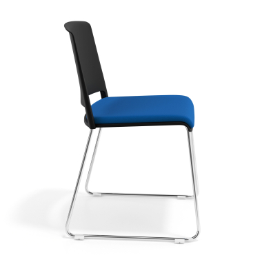 silla confidente negro azul sin brazos tapizada tela sin brazos 3
