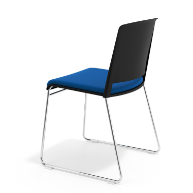 silla confidente negro azul sin brazos tapizada tela sin brazos 5