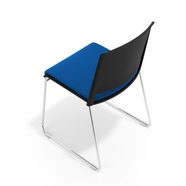 silla confidente negro azul sin brazos tapizada tela sin brazos 7