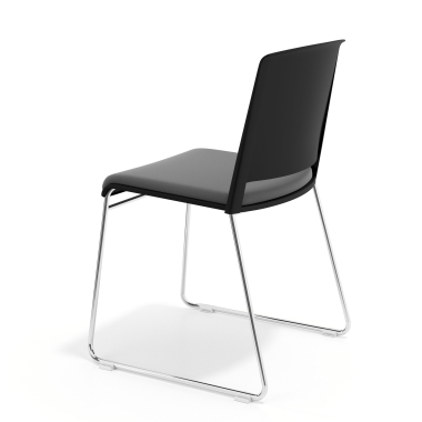 silla confidente negro gris sin brazos tapizada tela sin brazos 5