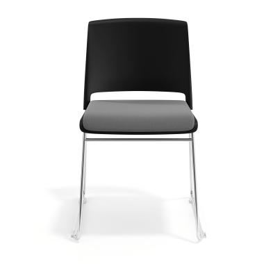 silla confidente negro gris sin brazos tapizada tela sin brazos 6