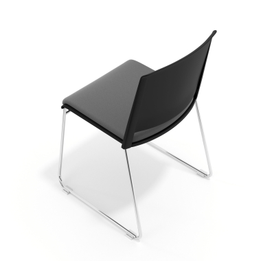 silla confidente negro gris sin brazos tapizada tela sin brazos 7