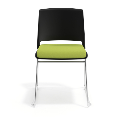 silla confidente negro verde sin brazos tapizada tela sin brazos 6