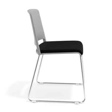 silla confidente gris negro sin brazos tapizada tela sin brazos 3