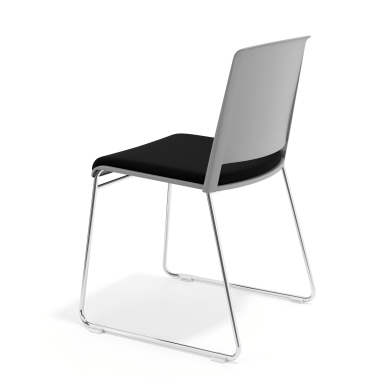 silla confidente gris negro sin brazos tapizada tela sin brazos 5