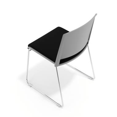 silla confidente gris negro sin brazos tapizada tela sin brazos 7