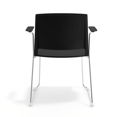 silla confidente negro con brazos tela brazos fijos 4