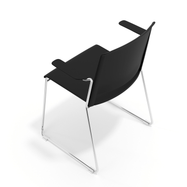 silla confidente negro con brazos tela brazos fijos 7