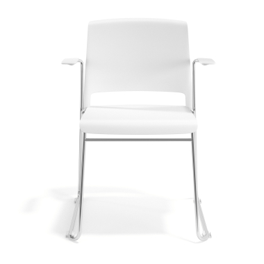 silla confidente blanco con brazos tela brazos fijos 6