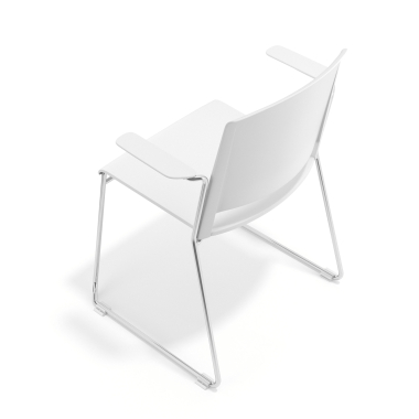 silla confidente blanco con brazos tela brazos fijos 7