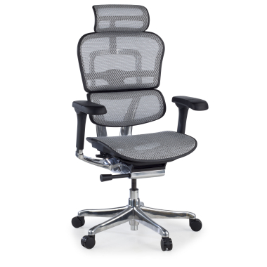 silla ergonomica gris estructura negra red malla brazos regulables 5d reposacabezas 1