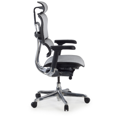 silla ergonomica gris estructura negra red malla brazos regulables 5d reposacabezas 4