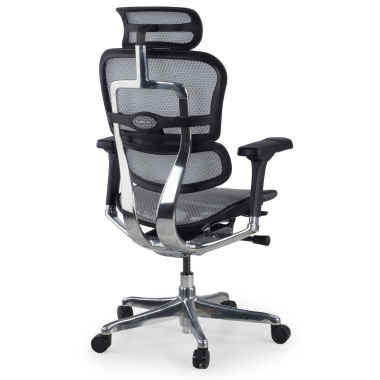 silla ergonomica gris estructura negra red malla brazos regulables 5d reposacabezas 6