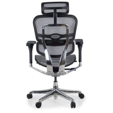 silla ergonomica gris estructura negra red malla brazos regulables 5d reposacabezas 7