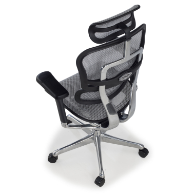 silla ergonomica gris estructura negra red malla brazos regulables 5d reposacabezas 8